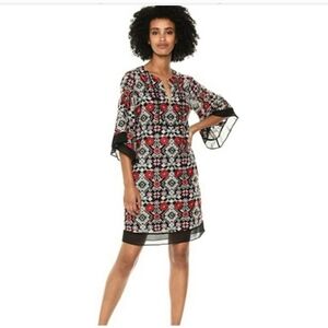 BCBGMAXAZRIA NWT Tati Embroidered Shift Dress Size Large